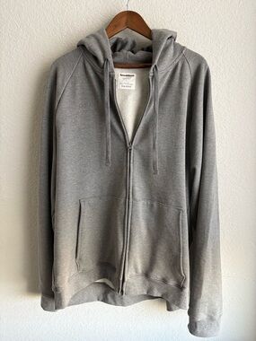 Brooklinen Lounge Zip Hoodie Gray XXL Super Soft Modal Blend Full Zip Fleece